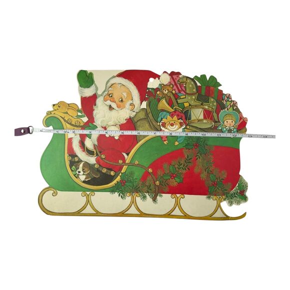 VTG Christmas Die Cut Eureka Cardboard Double Sided Decoration Lot of 5 Kitsch - Picture 7 of 13